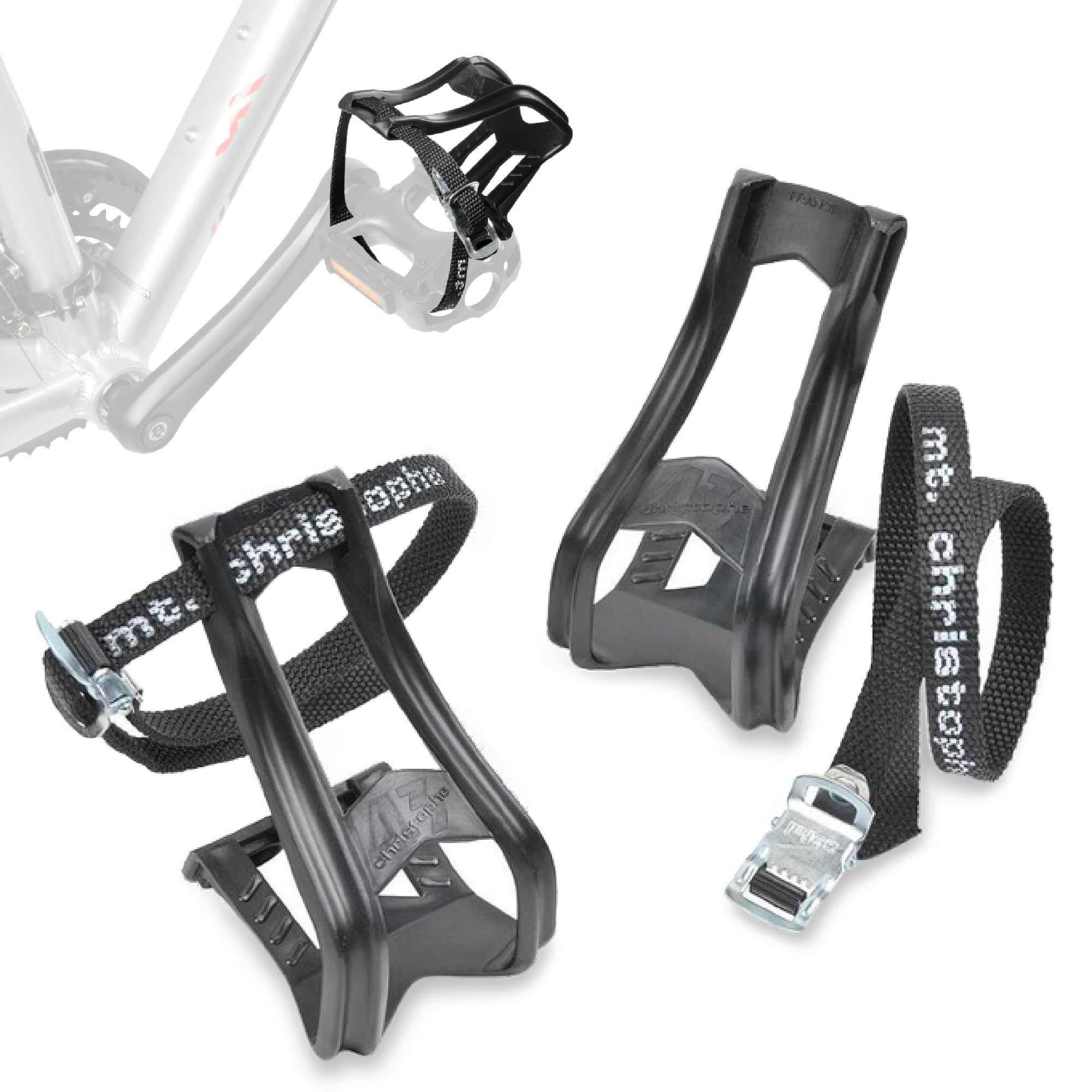 Amazon.com : Zefal Toe-Clips S/M + Christophe 515XL Toe-Straps Set